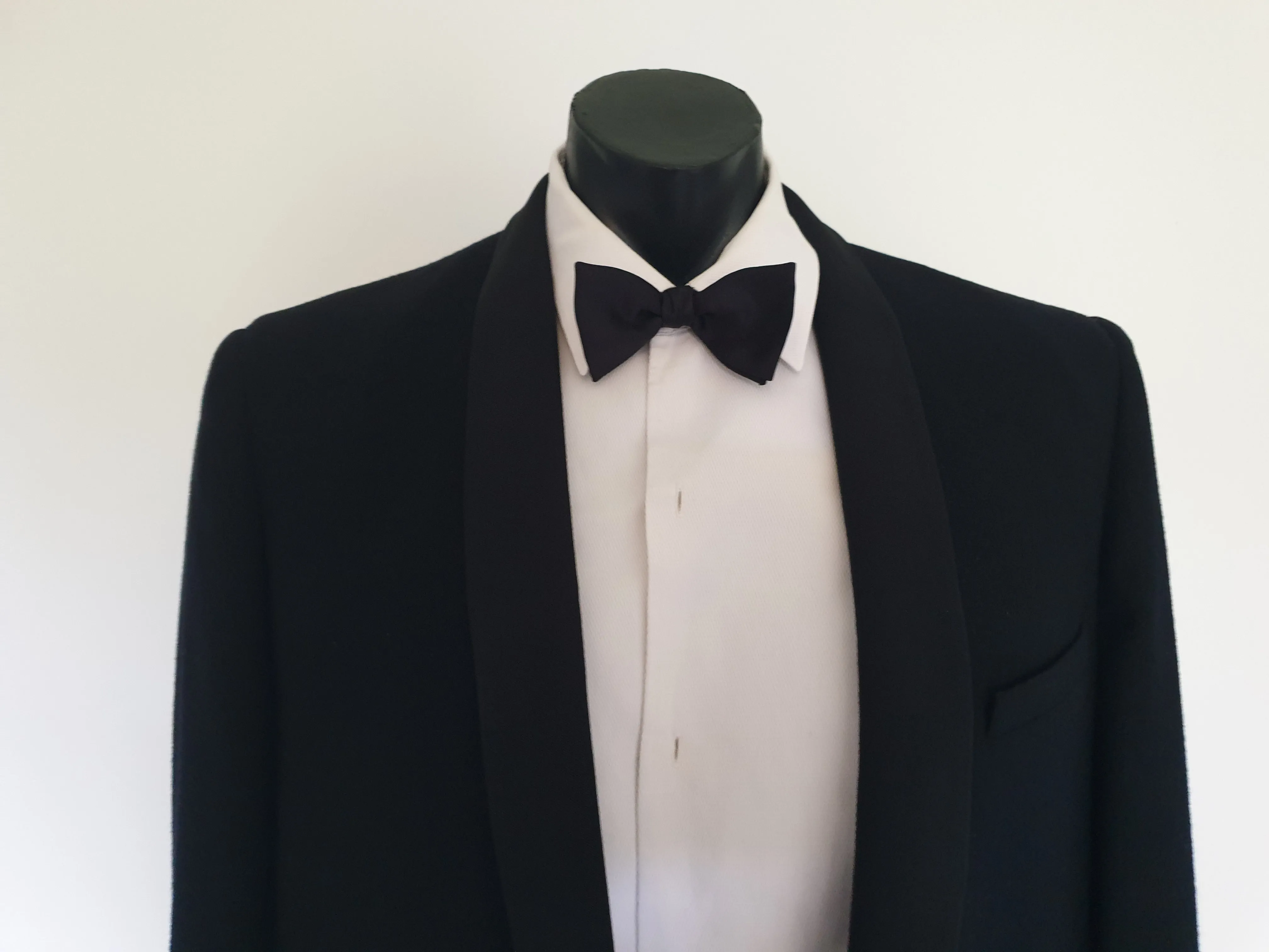 1960s Shawl Lapel Wool Tuxedo, Formal Suit - L