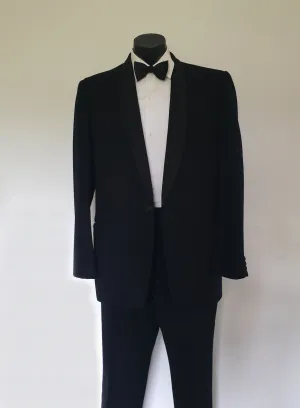 1960s Shawl Lapel Wool Tuxedo, Formal Suit - L