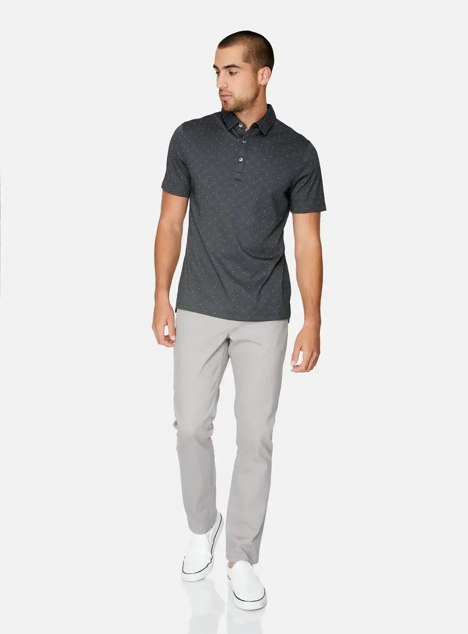 7 Diamonds Pace Polo In Charcoal