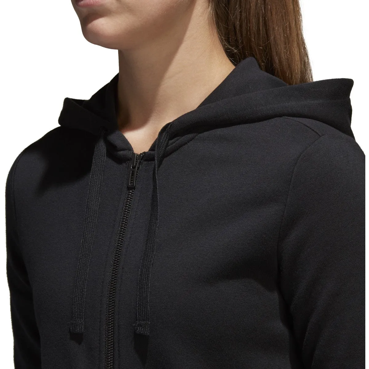 Adidas Essential Linear Full Zip Logo Women's Hoodie Black