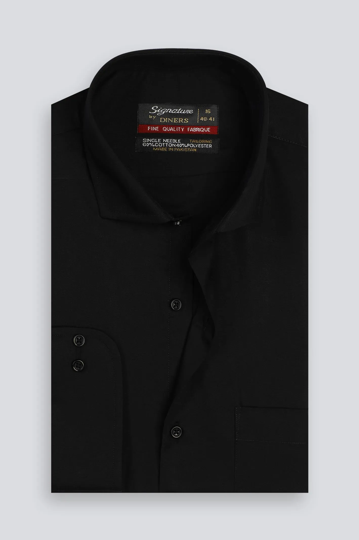 Black Plain Formal Man Shirt