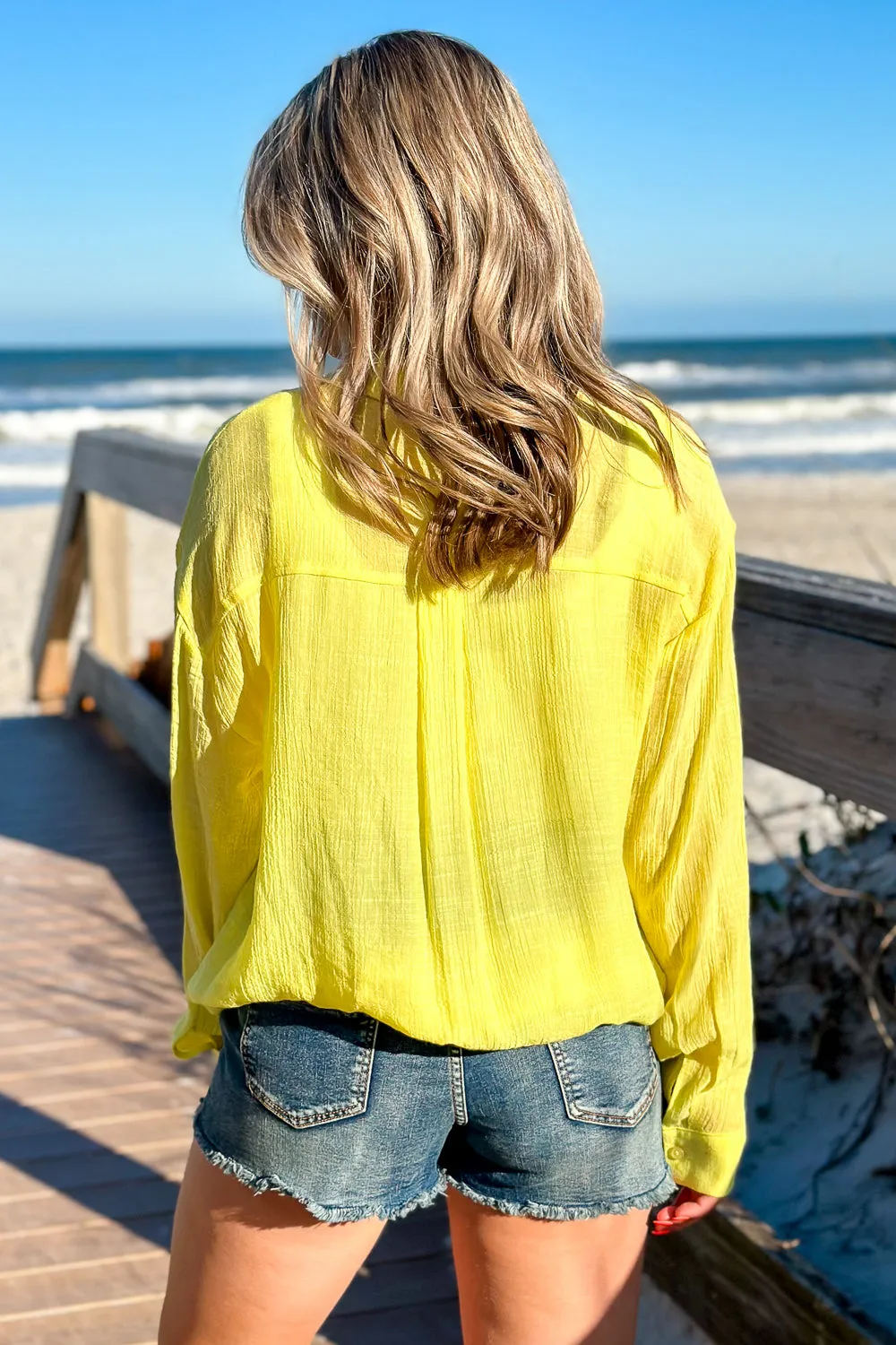 Breezy Times Button Down Shirt - Yellow
