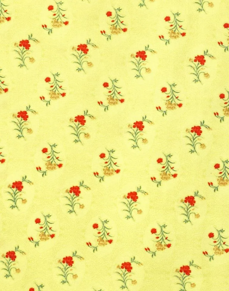 Breezy Yellow Coloured Printed Rayon Tops