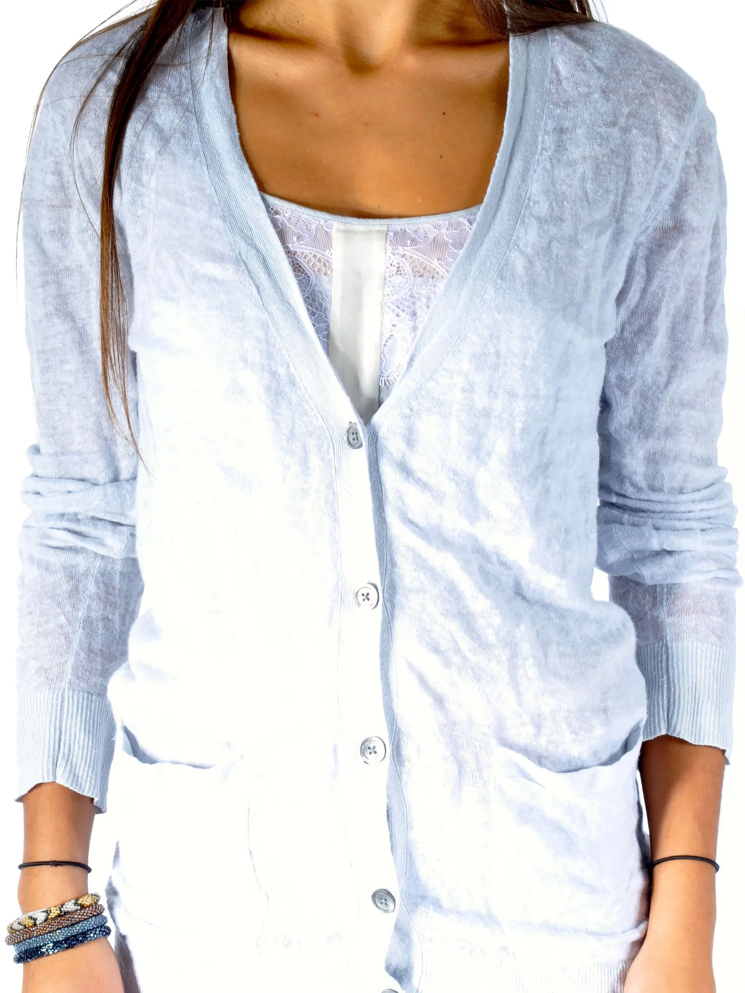 Crinkled Linen Cardi