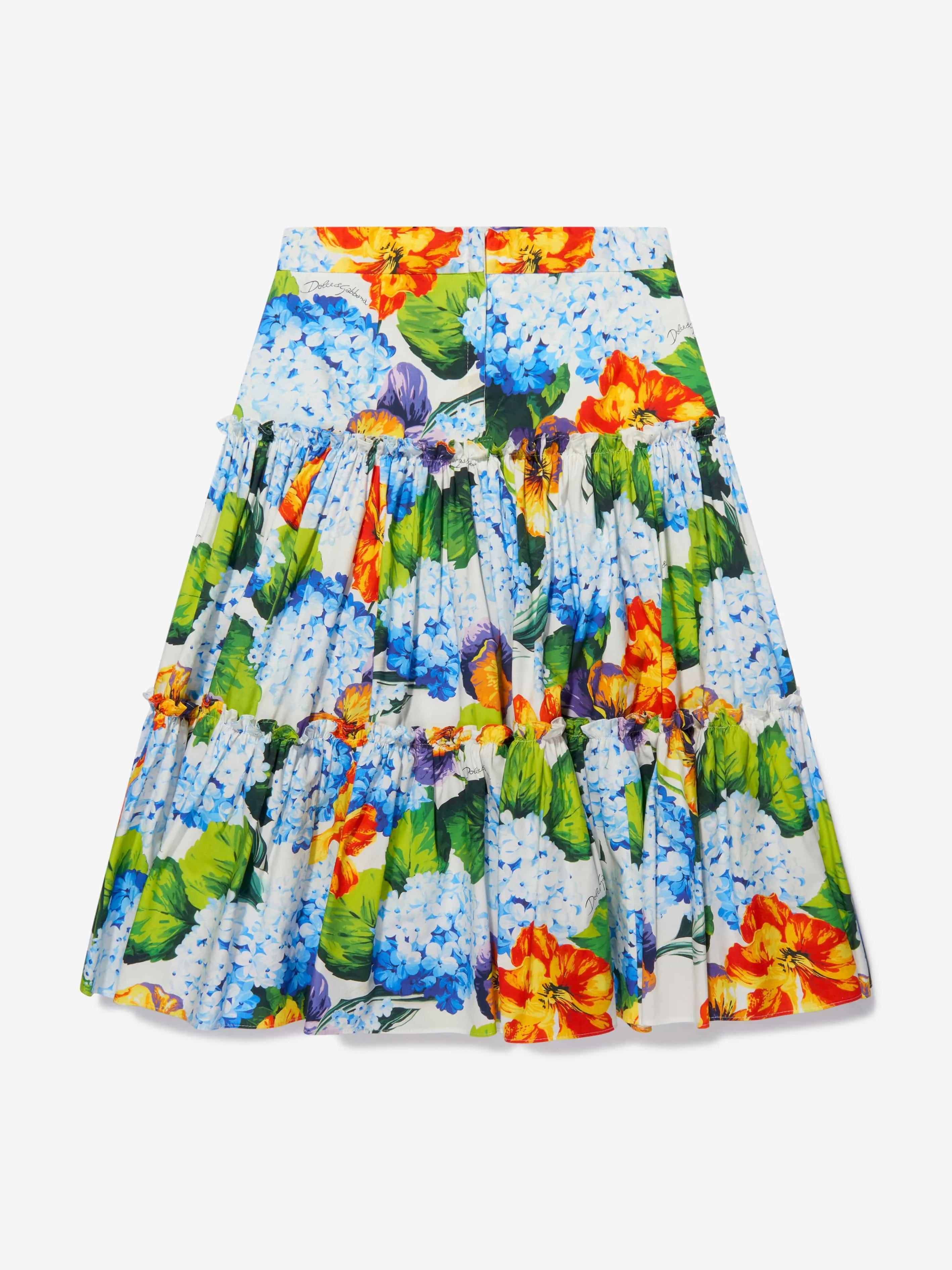 Dolce & Gabbana Girls Cotton Hydrangea Print Skirt