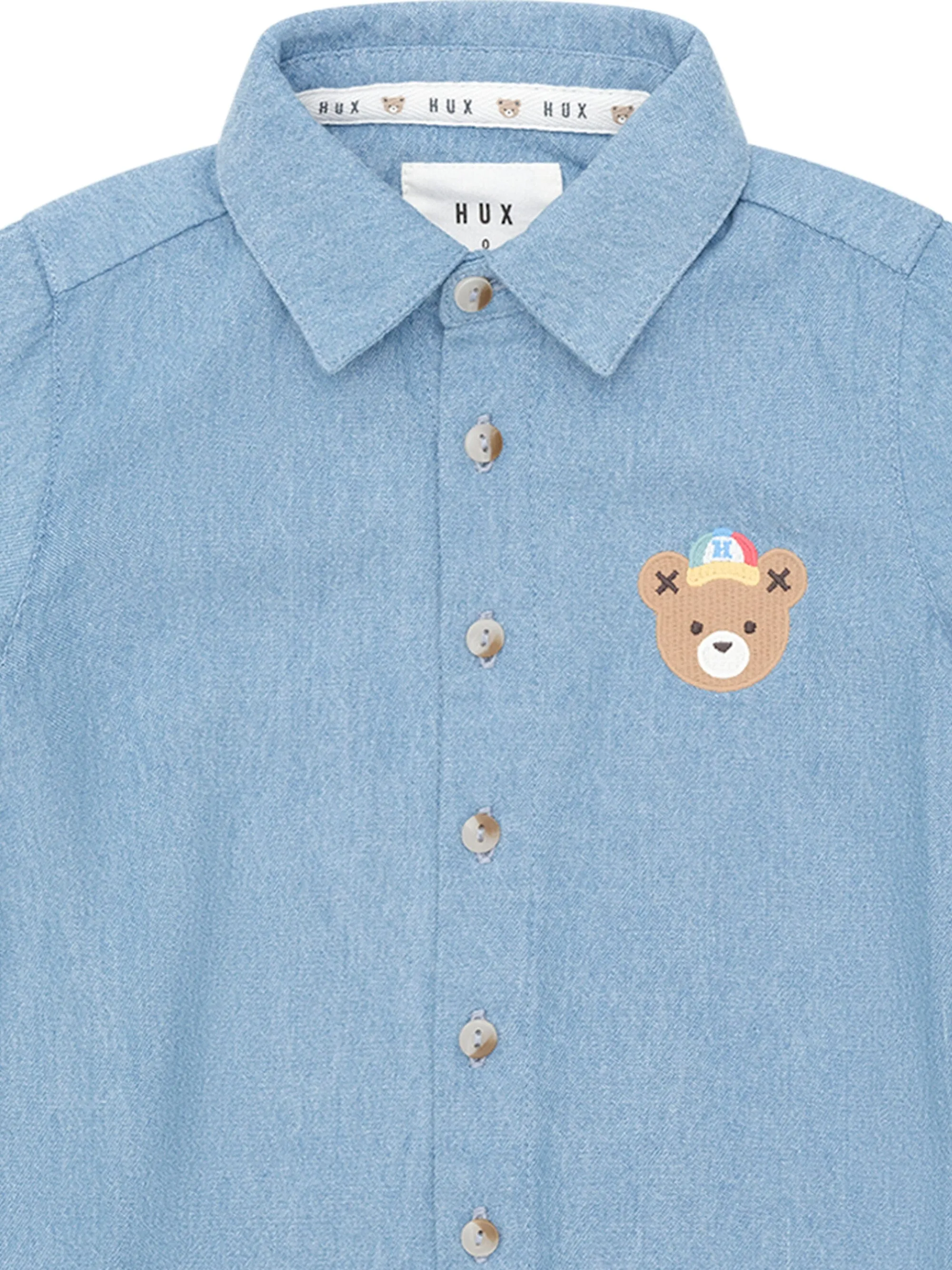 Huxbaby - Chambray Hux Short Sleeve Shirt - HB2360W25
