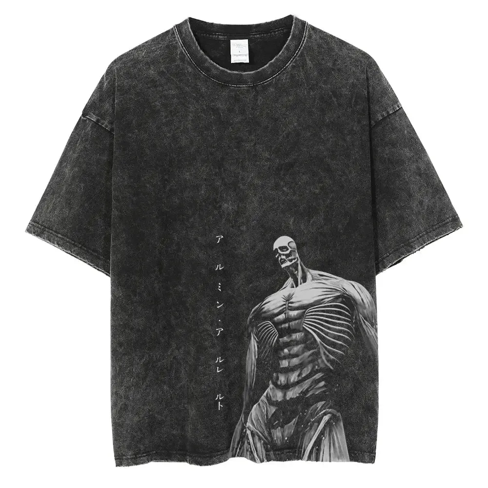 [KUJO] "Colossal Titan" Vintage Oversized T Shirt