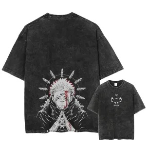[KUJO] "King Of Curses" 2-Sided Vintage Oversized T Shirt