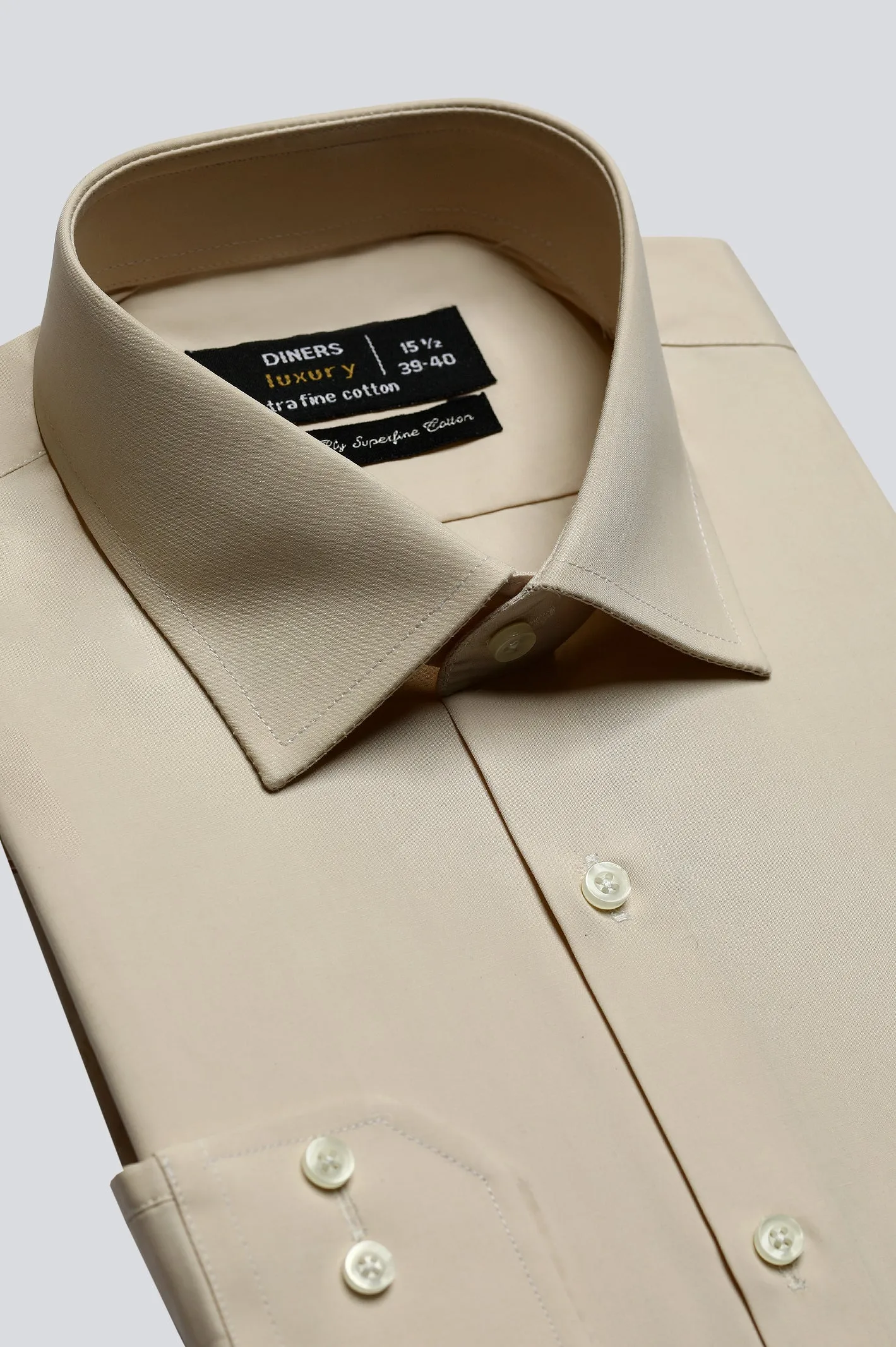 Light Peach Plain Formal Shirt