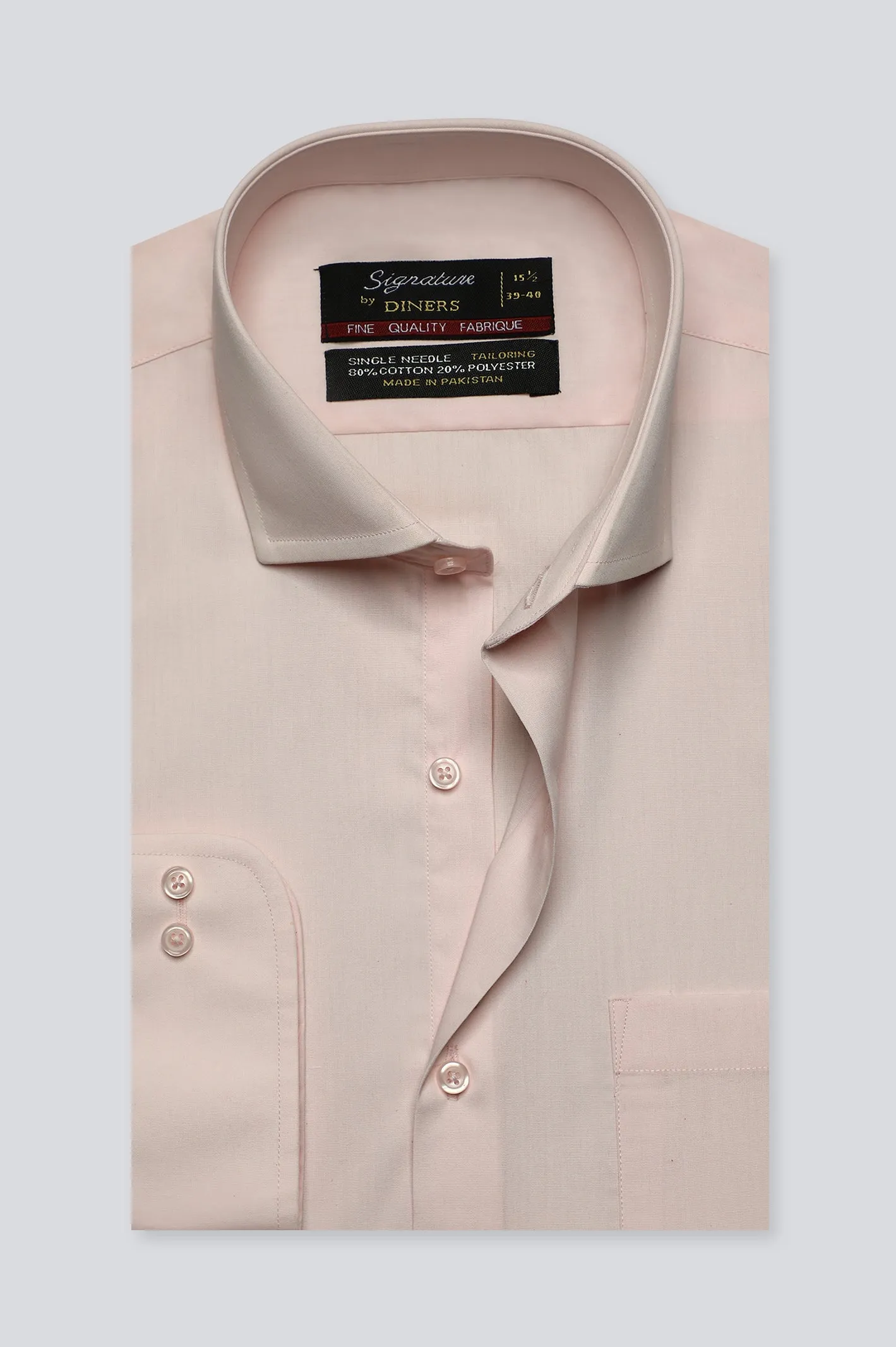 Light Pink Plain Formal Shirt