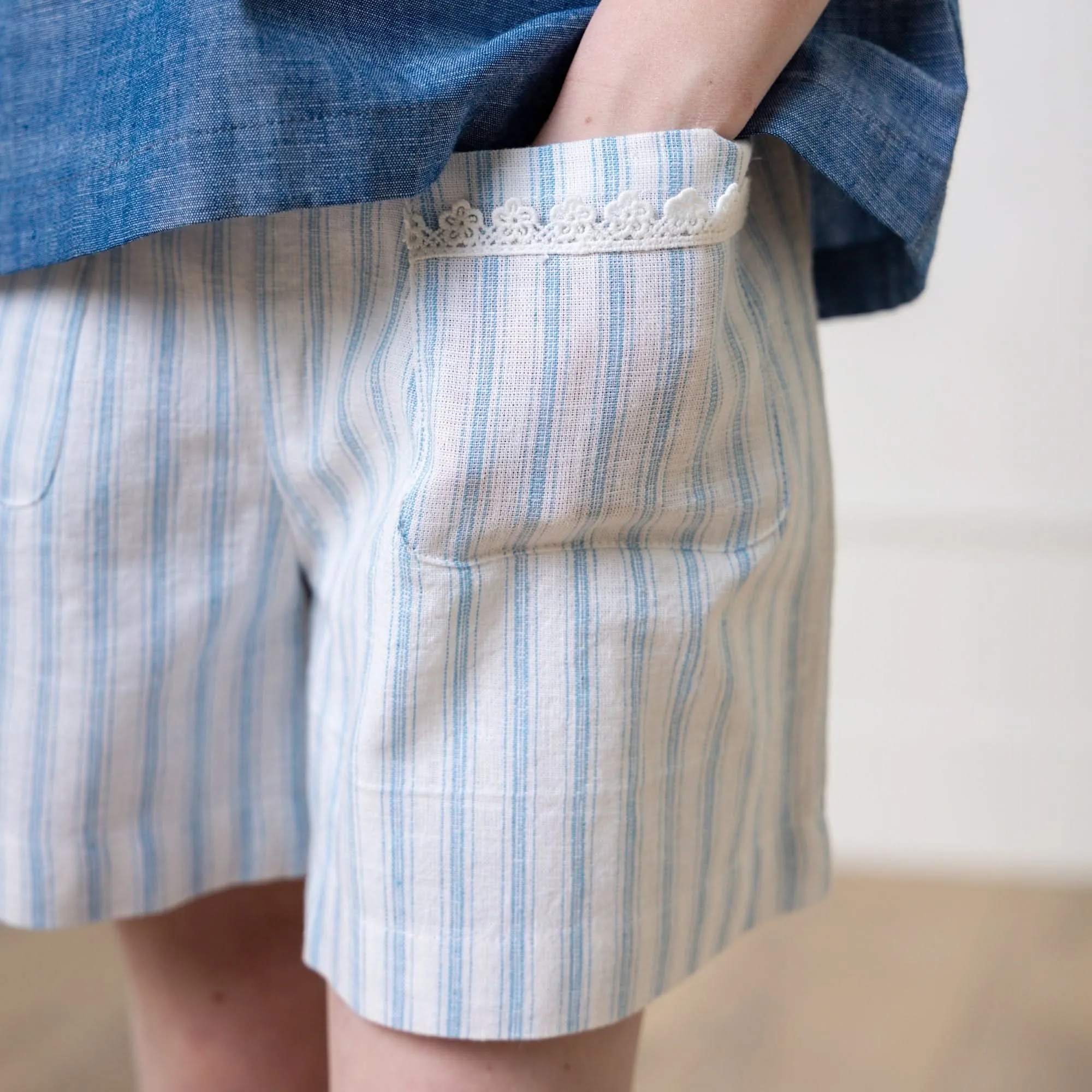 Linen Flat Front Short - Baby