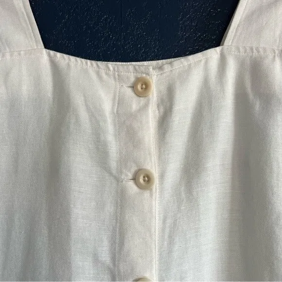 Madewell Linen-Blend Sunside Button-Back Top