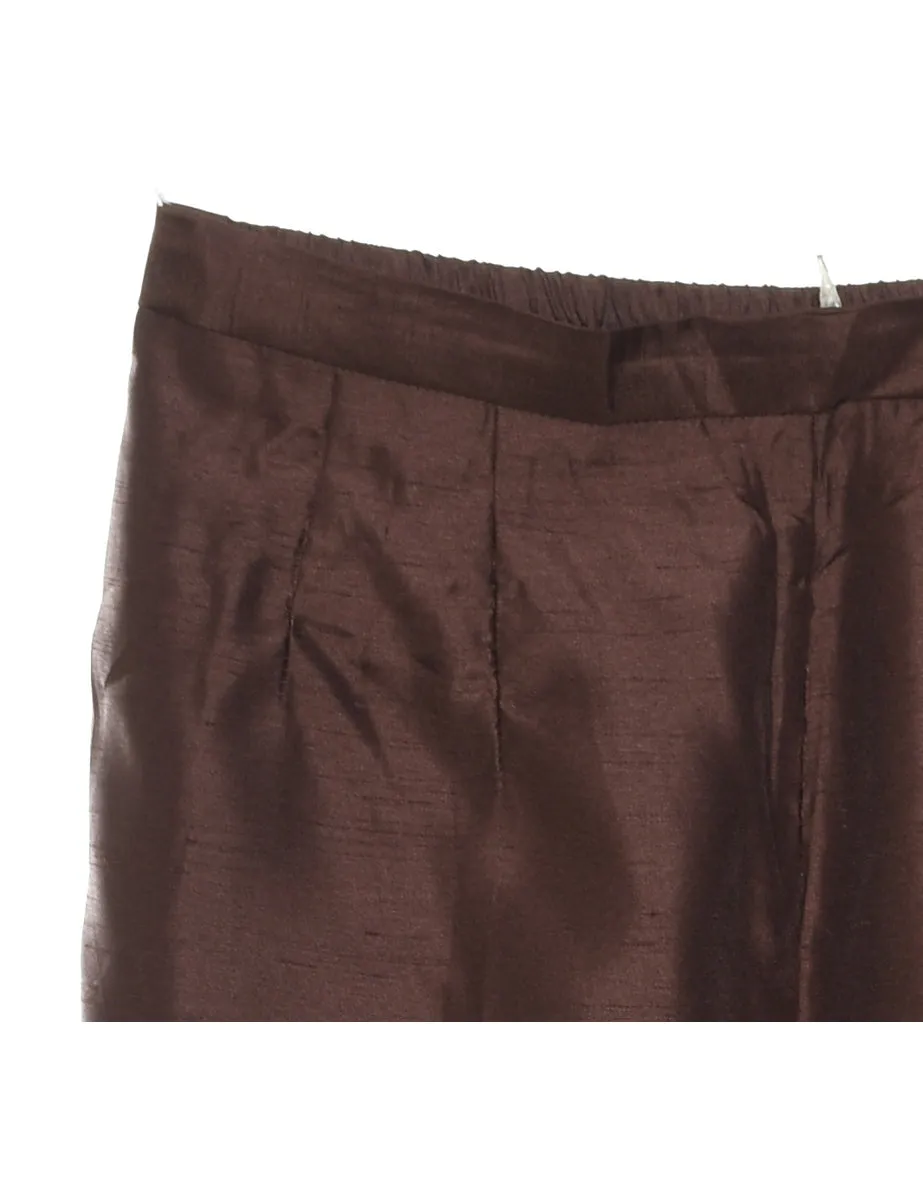 Maroon Shiny 1990s Trousers - W28 L26