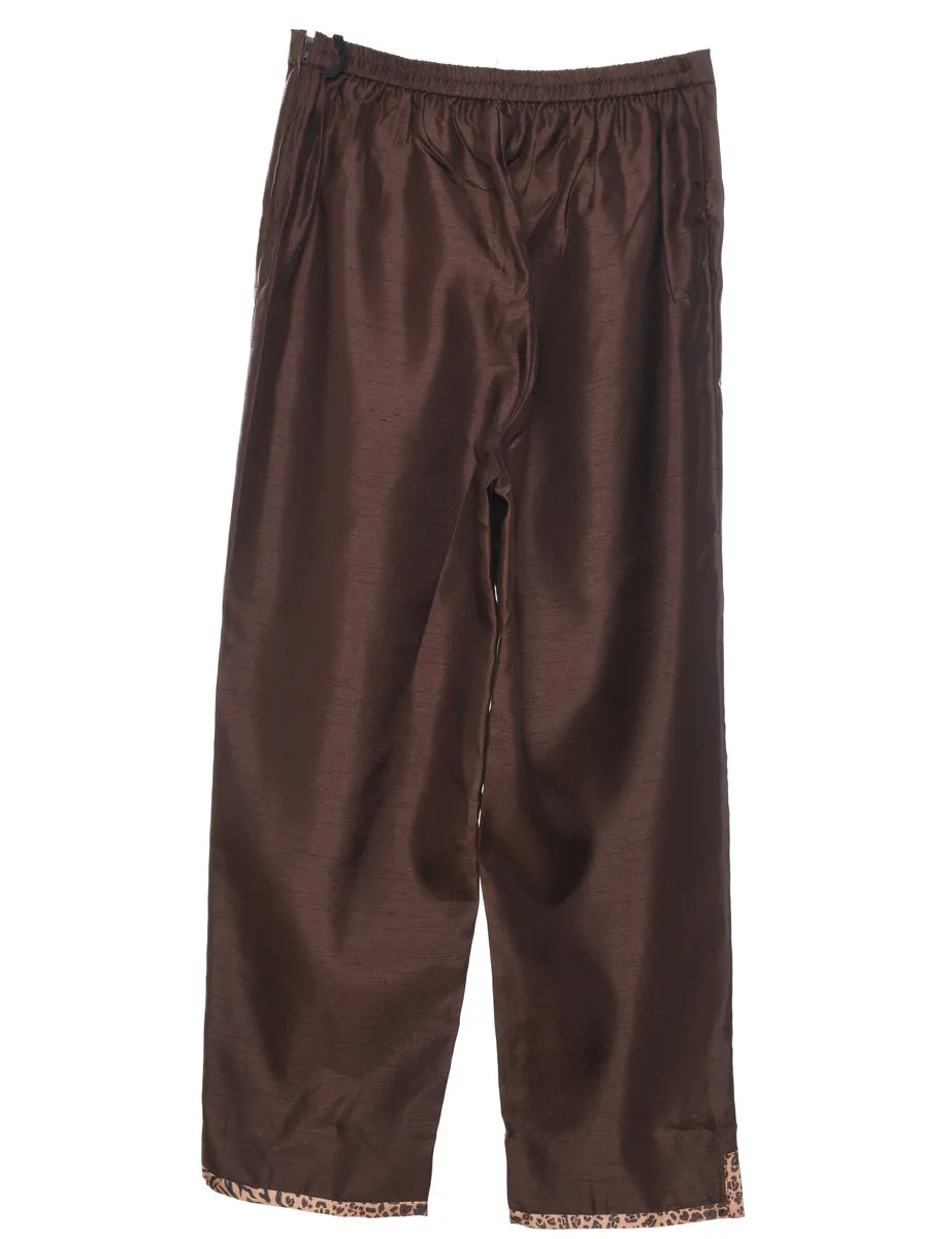 Maroon Shiny 1990s Trousers - W28 L26