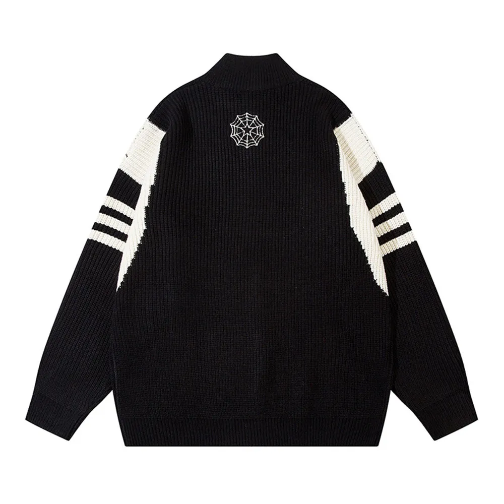OOC' Spider Web Embroidered Knit Cardigan