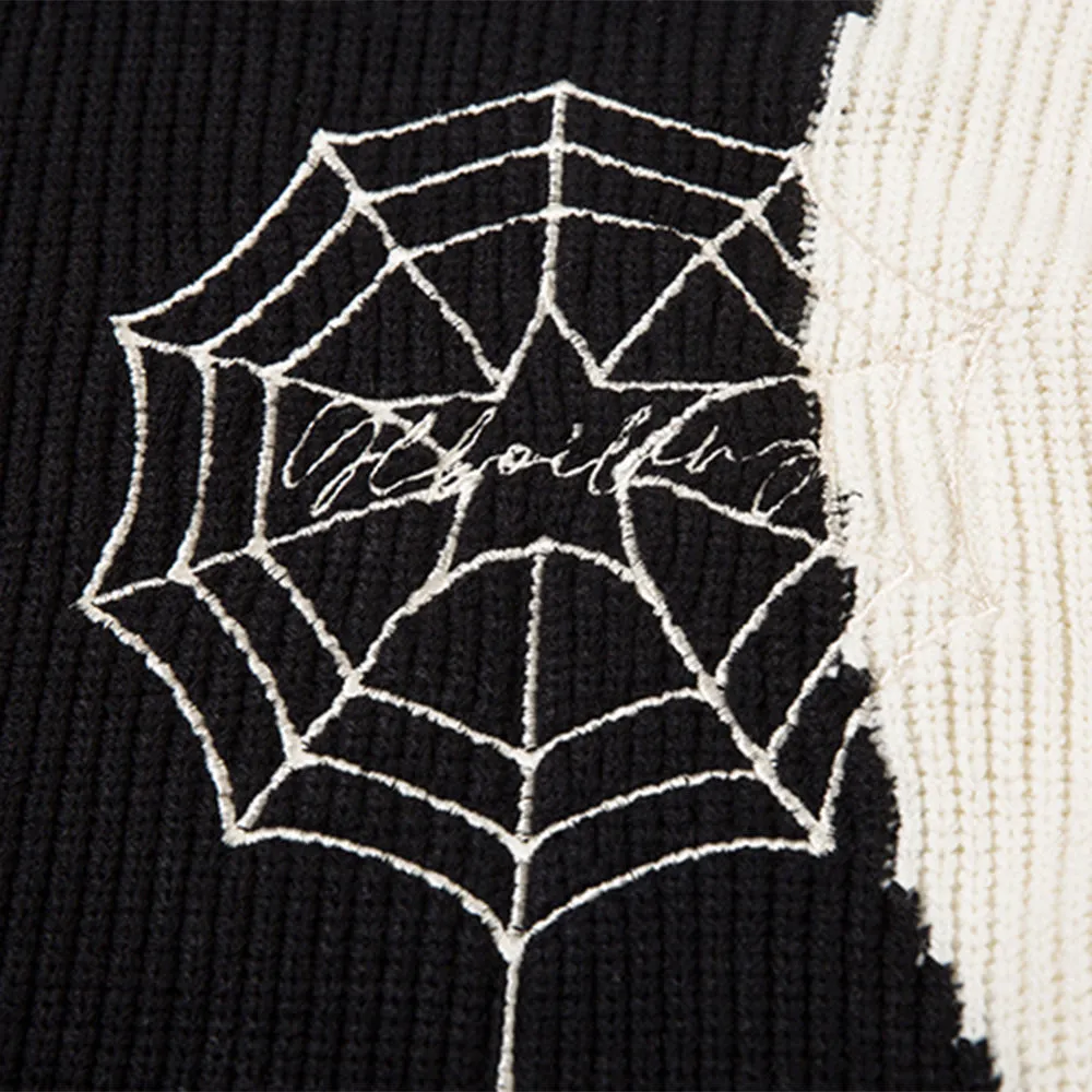 OOC' Spider Web Embroidered Knit Cardigan
