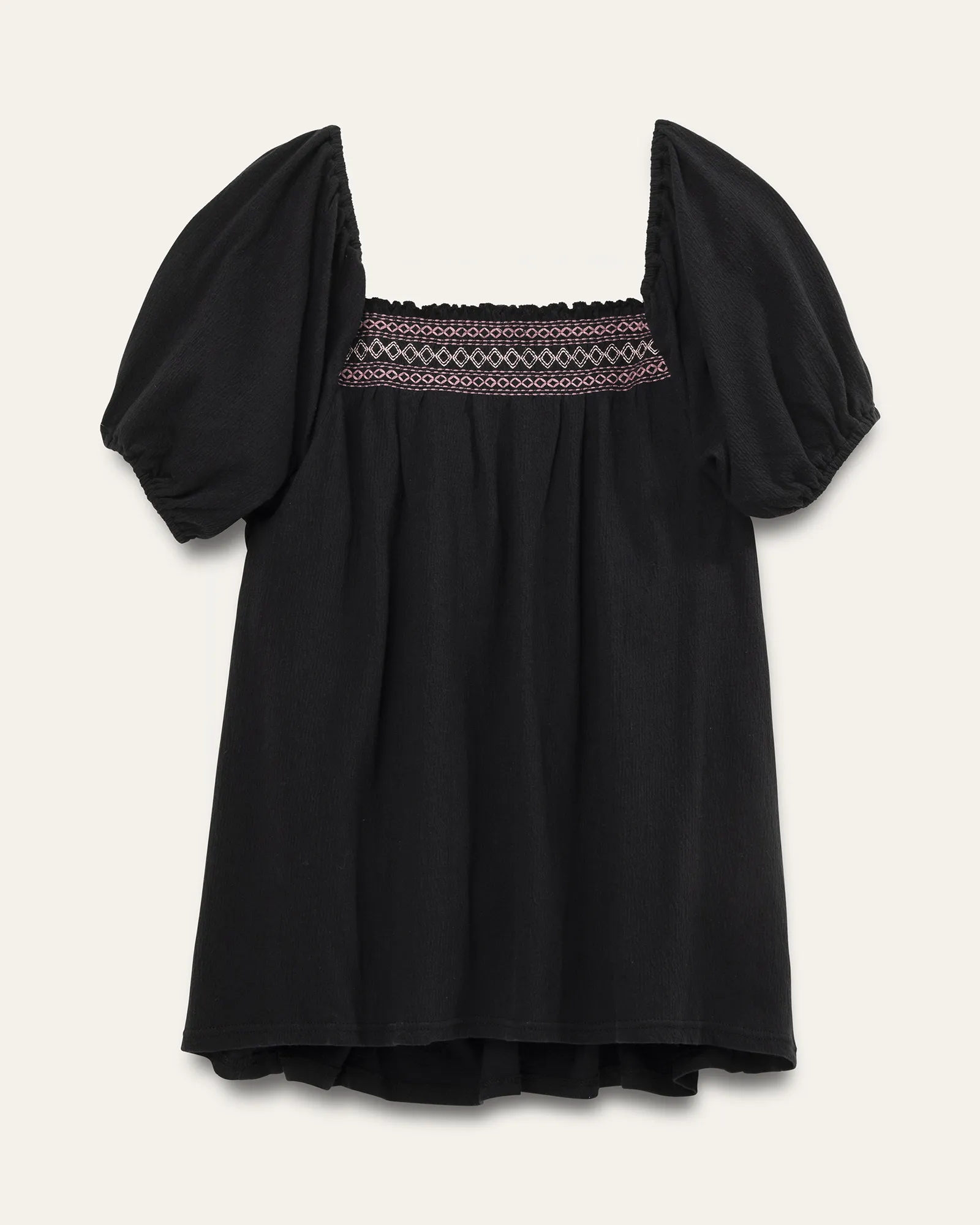 Seahorse embroidery Top | Black