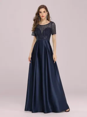 Stylish Floor Length Wholesale Sequin & Satin Evening Dress for Prom EP00383