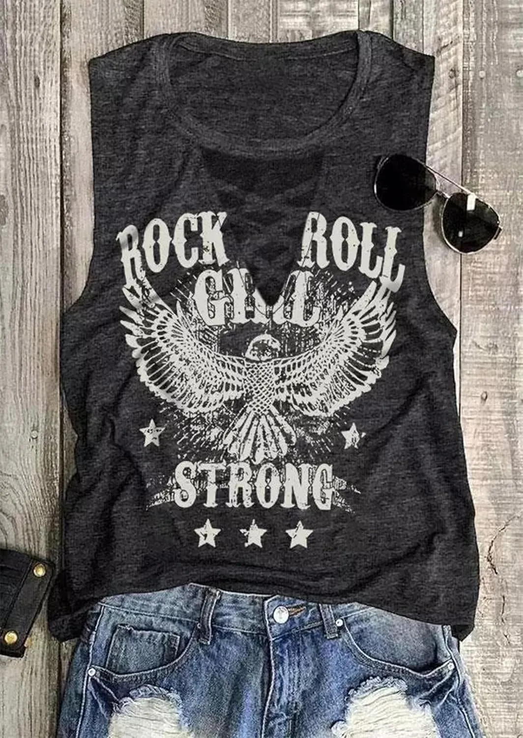 Summer Deep V Neck Tank Tops for Women Western Country Sleeveless Tee Shirts Teen Girls Sexy Casual Concert Tops Outfits