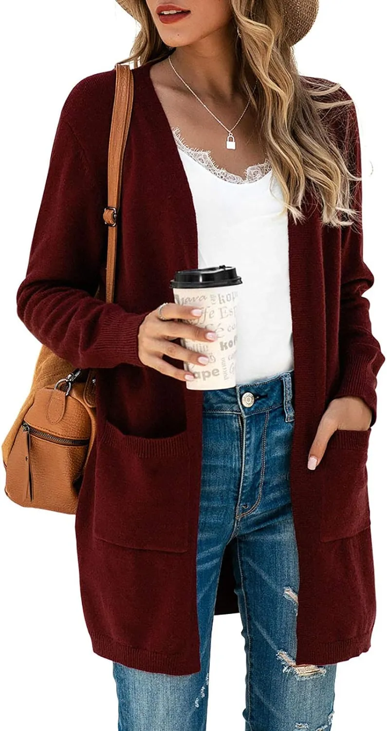 TASAMO Womens Color Block Striped Draped Kimono Cardigan Long Sleeve Open Front Casual Knit Sweaters Coat Soft Outwear