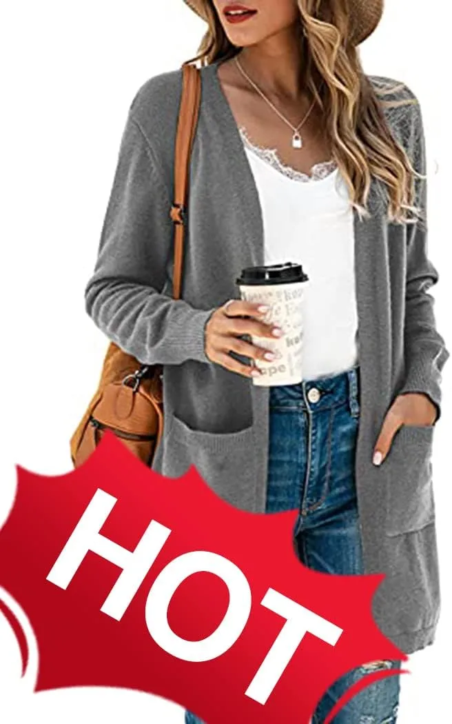 TASAMO Womens Color Block Striped Draped Kimono Cardigan Long Sleeve Open Front Casual Knit Sweaters Coat Soft Outwear