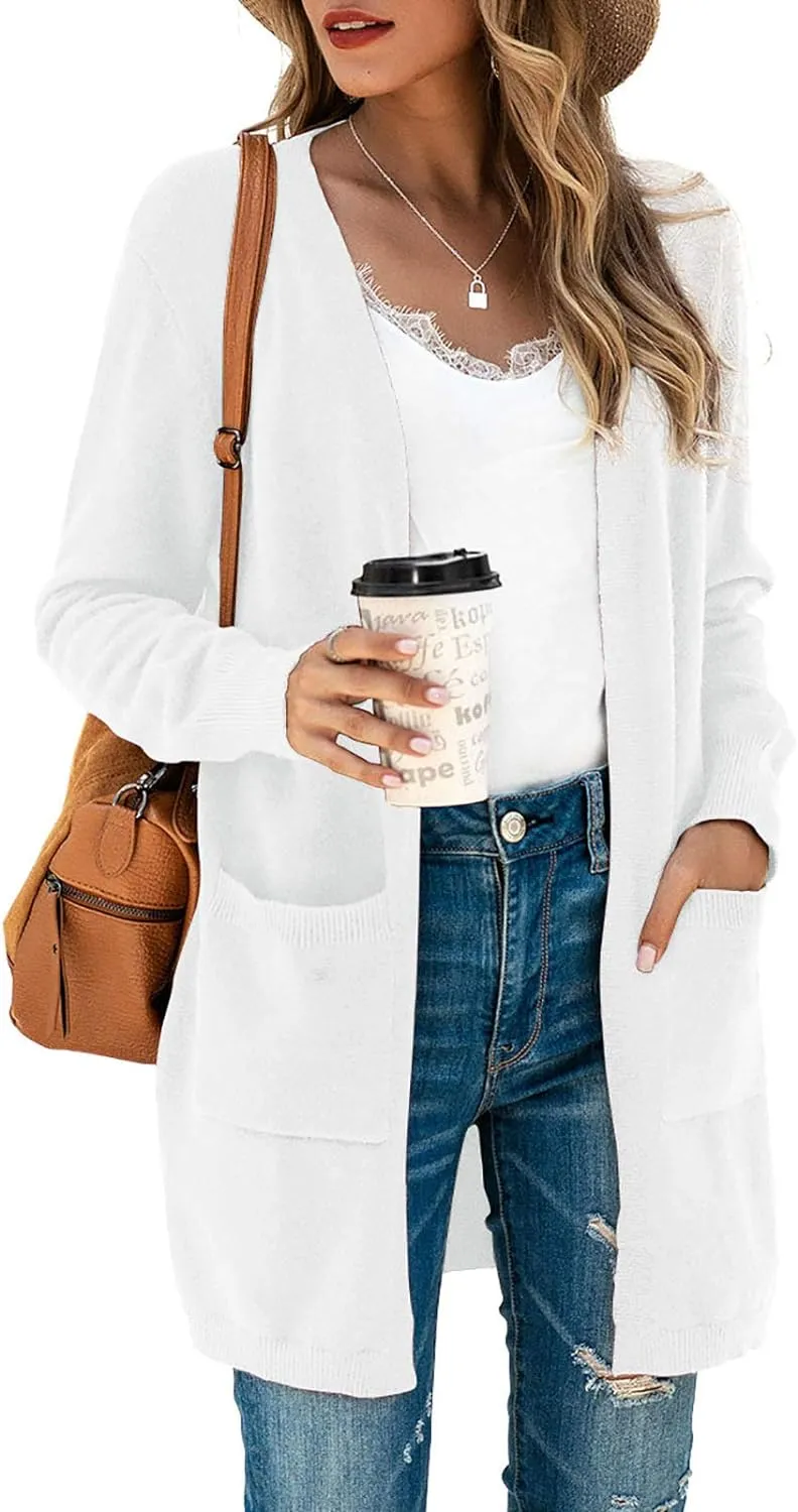 TASAMO Womens Color Block Striped Draped Kimono Cardigan Long Sleeve Open Front Casual Knit Sweaters Coat Soft Outwear