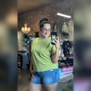 Textured Short Sleeve Top
