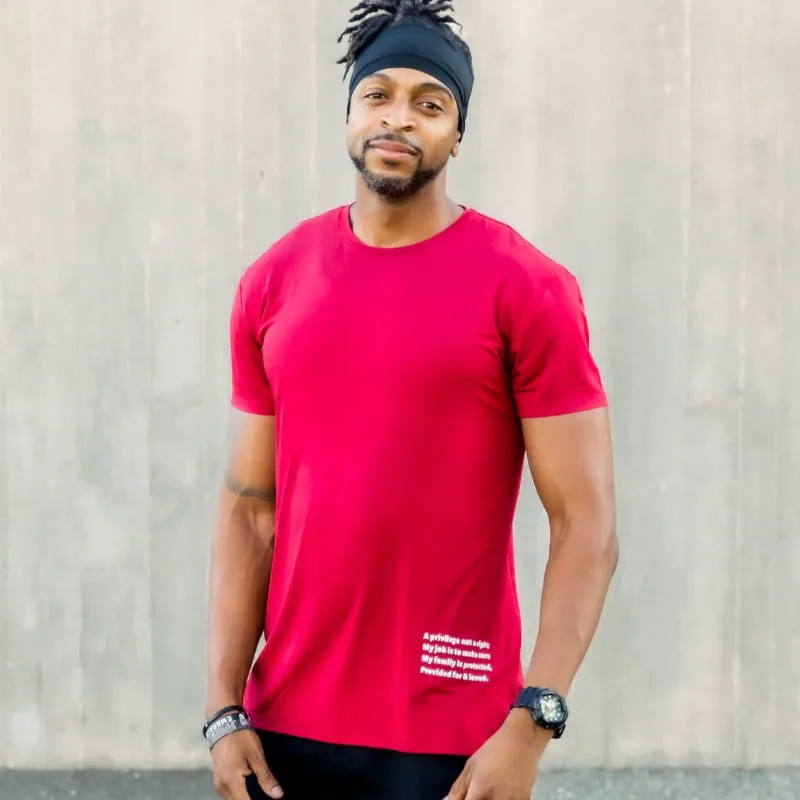 'The Code' Premium Drop Tail Shirt (Fire Red)