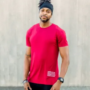'The Code' Premium Drop Tail Shirt (Fire Red)