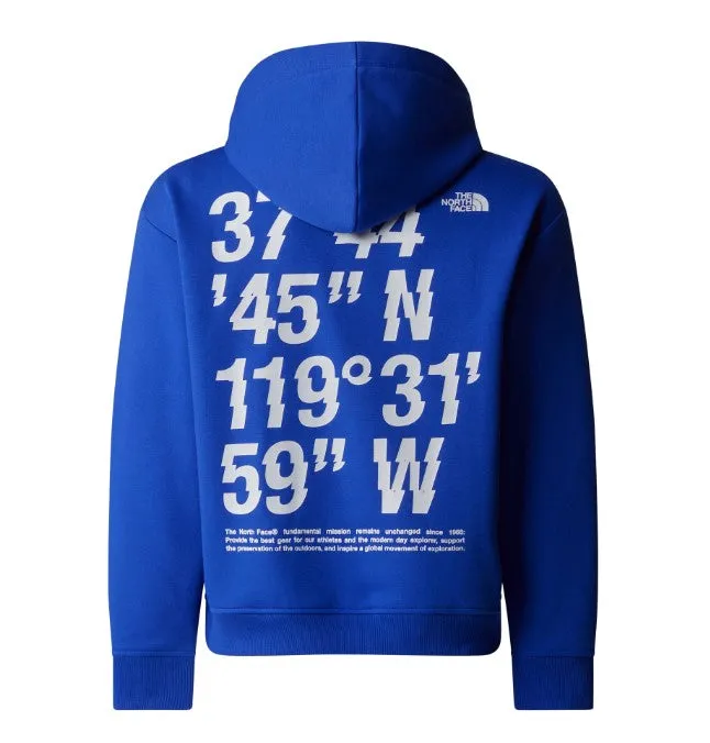 The North Face Teen Boys Hoodie Coordinates Graphic Oversized Blue