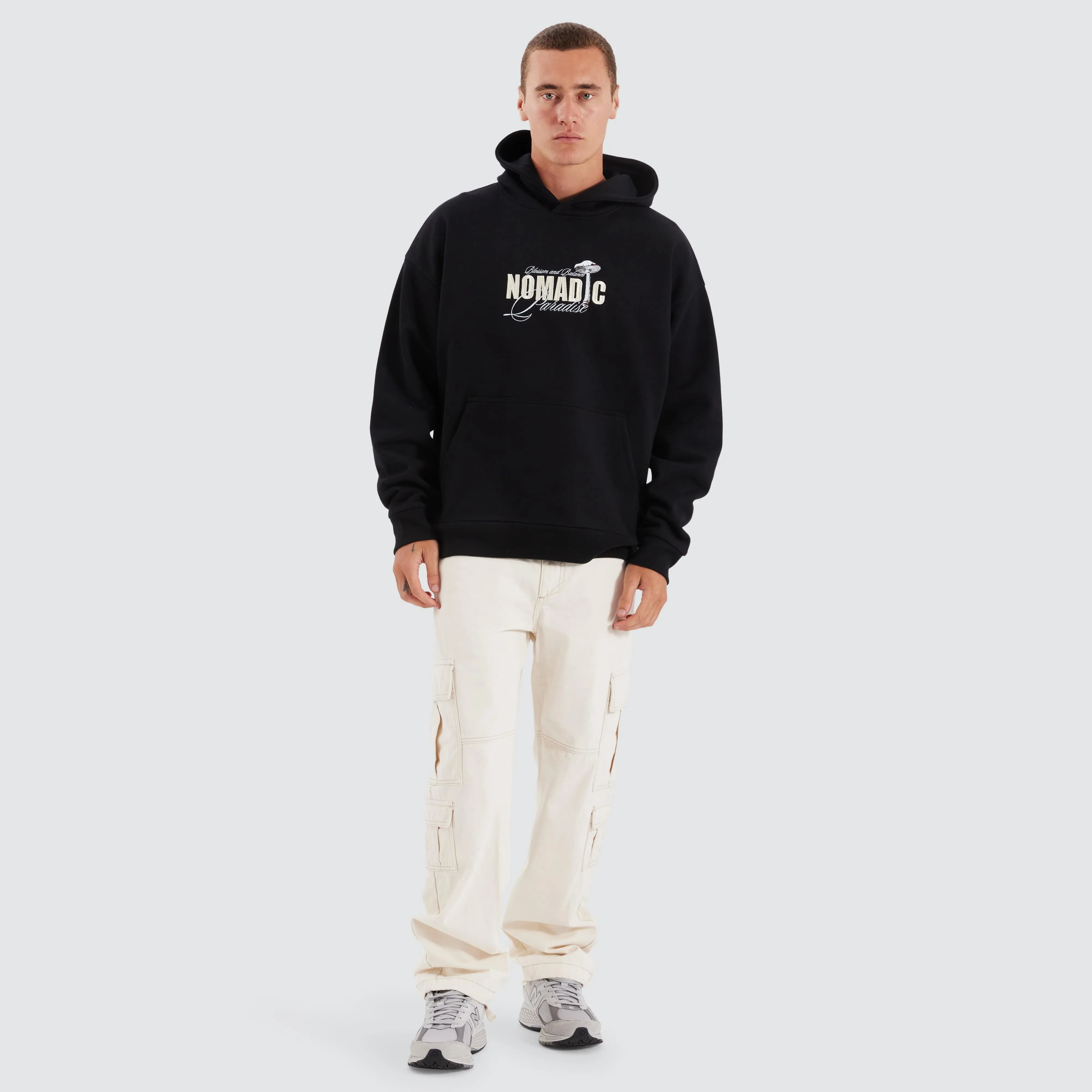 Toadstool Oversized Hoodie Jet Black