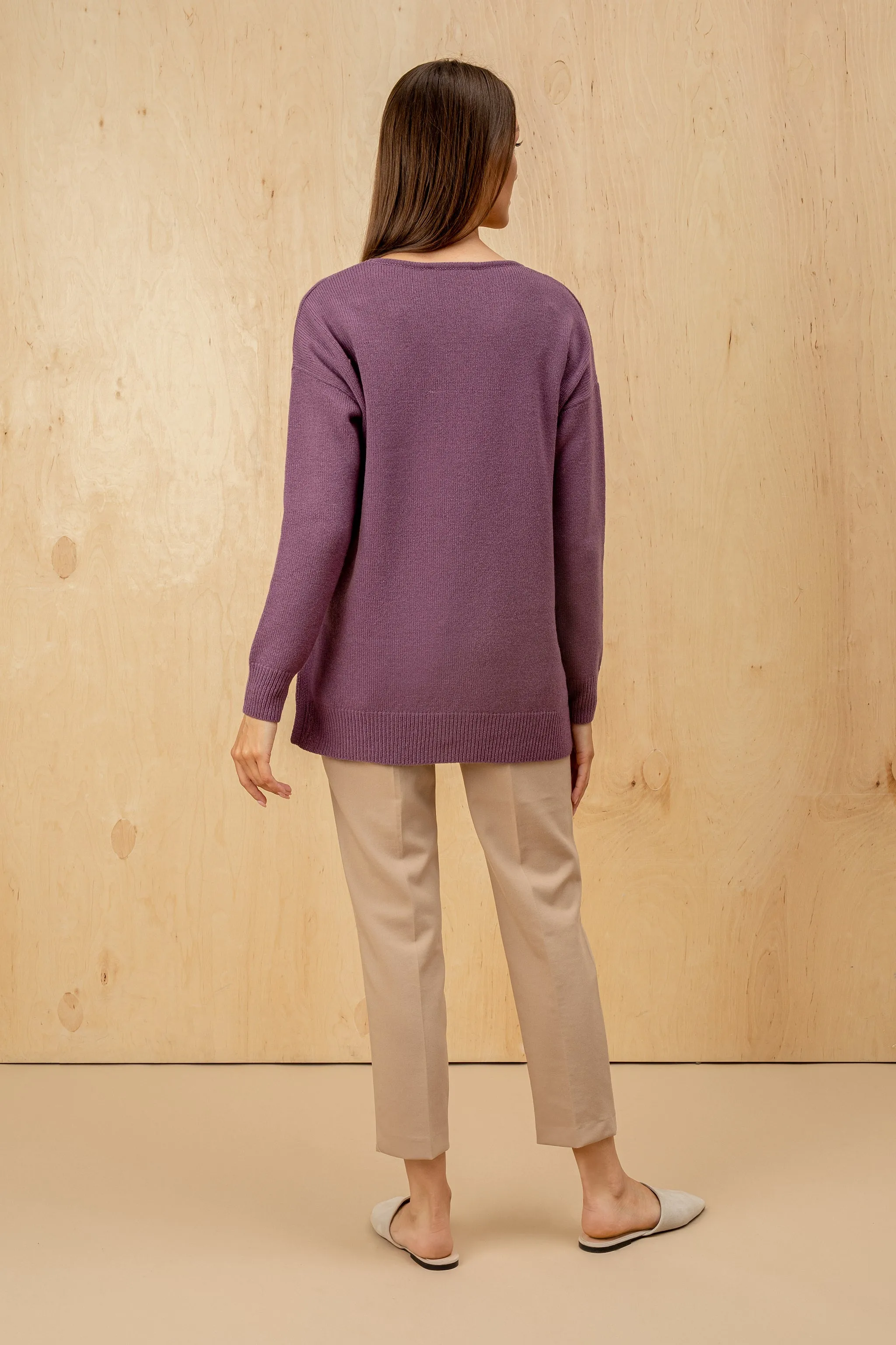 Triangle Wool Sweater Purple