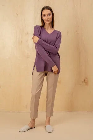 Triangle Wool Sweater Purple