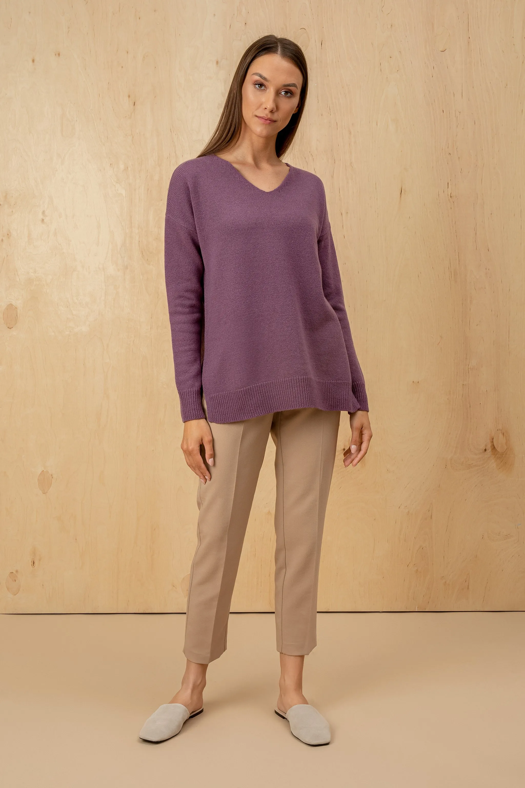 Triangle Wool Sweater Purple