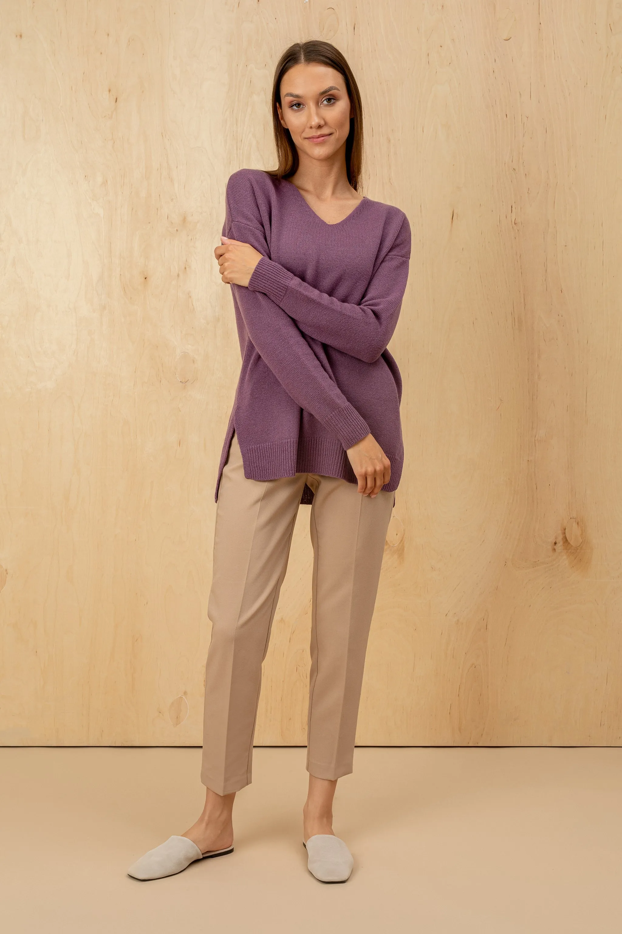 Triangle Wool Sweater Purple