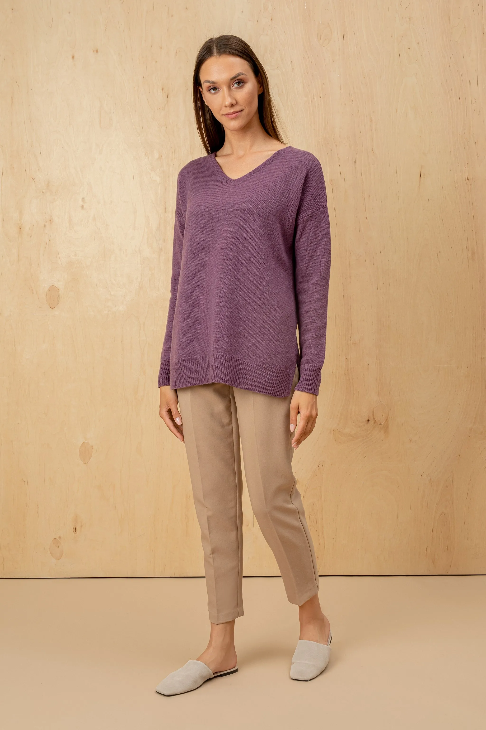 Triangle Wool Sweater Purple