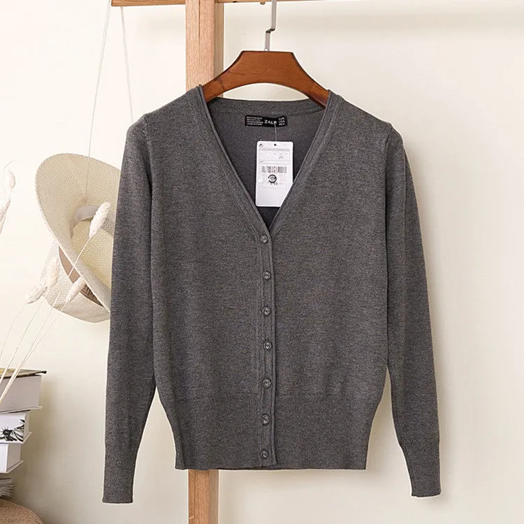 VenusFox Autumn Women Knitted Cardigan with buttons