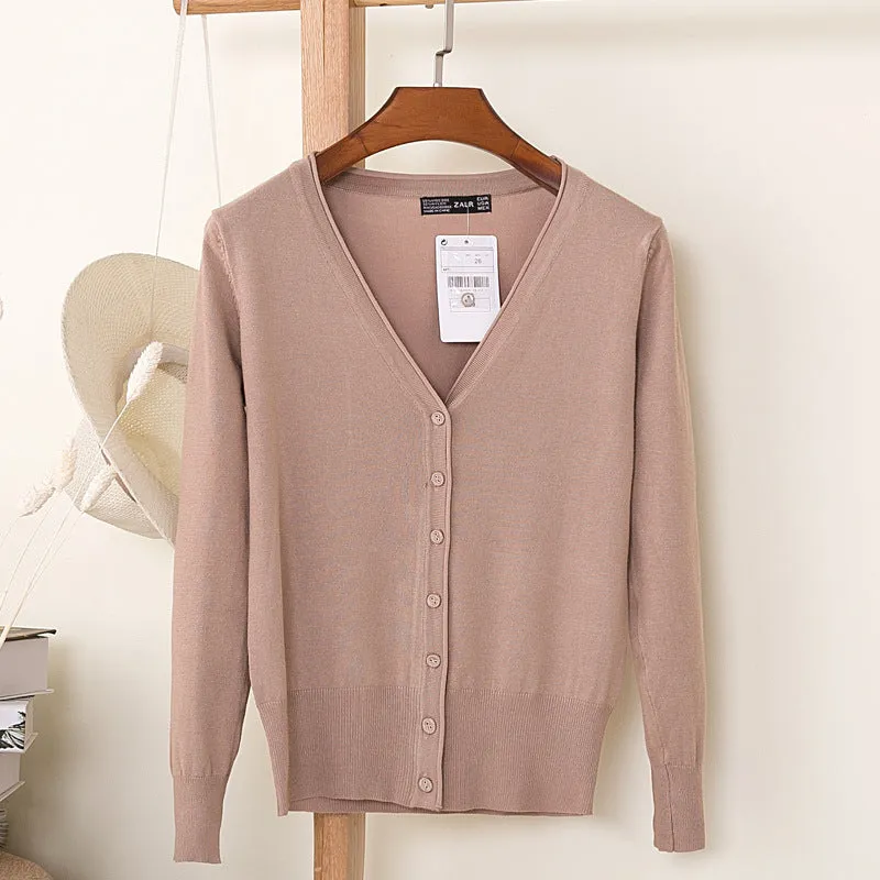 VenusFox Autumn Women Knitted Cardigan with buttons