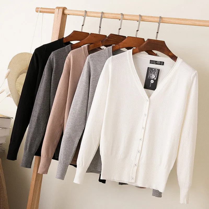 VenusFox Autumn Women Knitted Cardigan with buttons