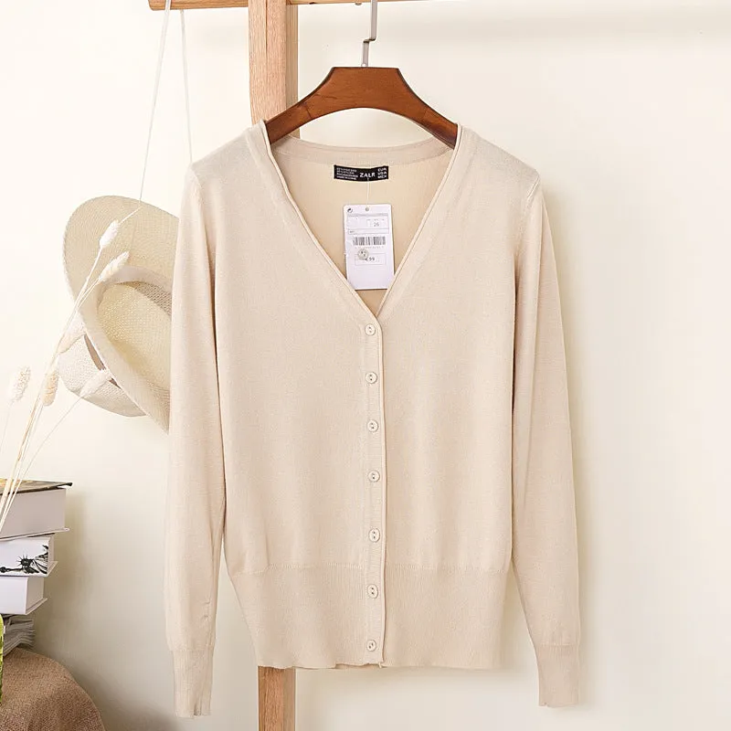 VenusFox Autumn Women Knitted Cardigan with buttons