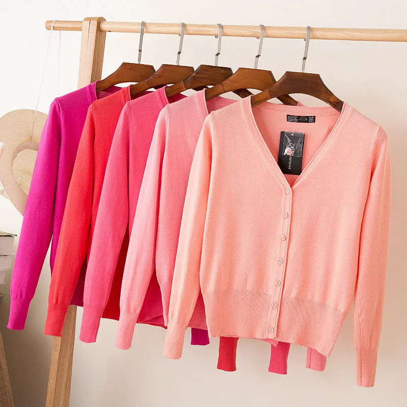 VenusFox Autumn Women Knitted Cardigan with buttons