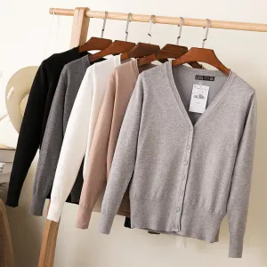 VenusFox Autumn Women Knitted Cardigan with buttons