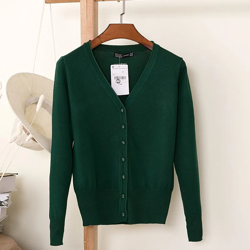 VenusFox Autumn Women Knitted Cardigan with buttons