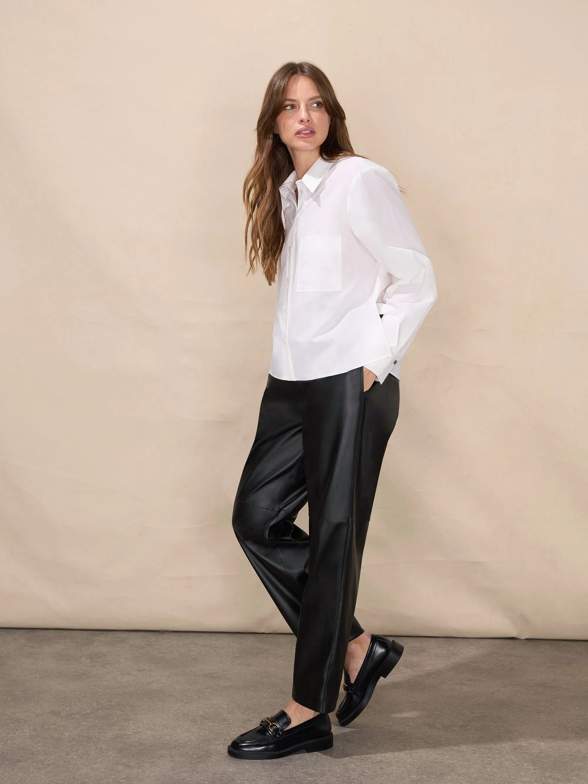 White Pocket Detail Cotton Shirt