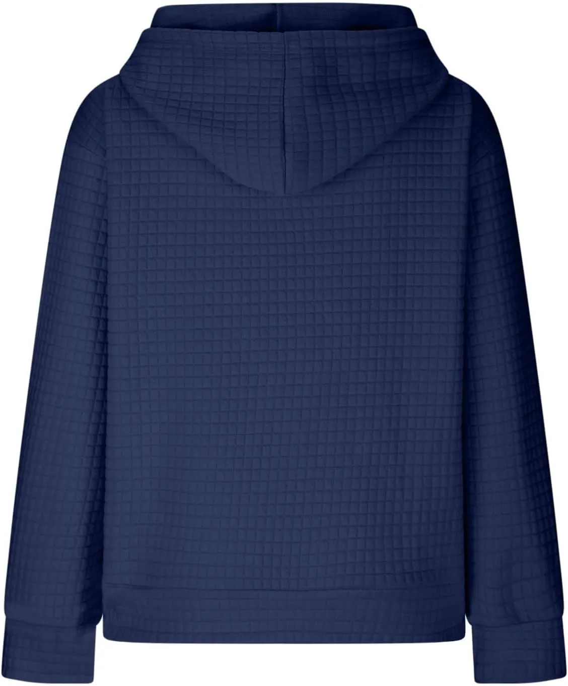 Womens Hoodies Casual Long Sleeve Drawstring Waffle Pullover Tops Loose Hooded Sweatshirt with Pocket