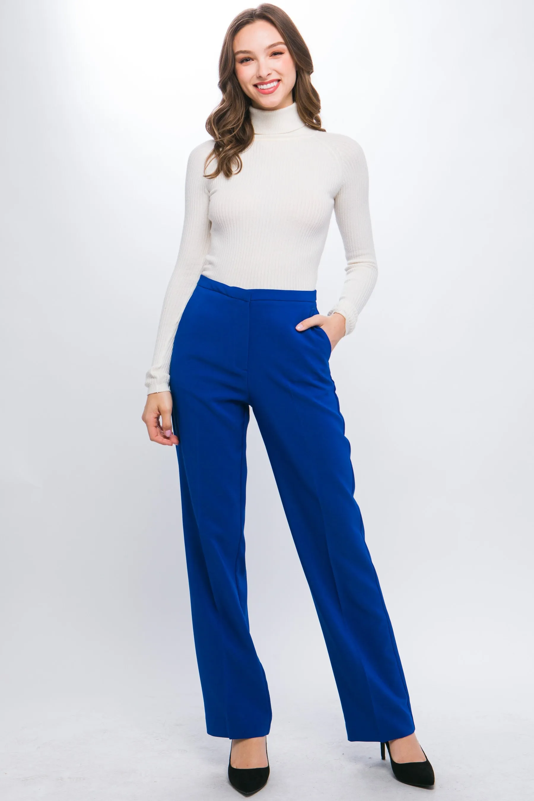 Woven Solid Formal Long Pants